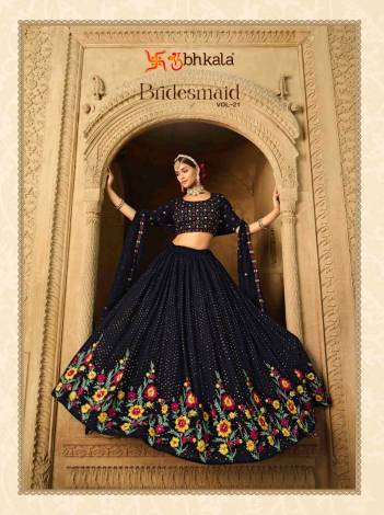 BRIDESMAID VOL-21 BY KHUSHBOO EMBROIDERY LEHENGA CHOLI WHOLESALER IN INDIA